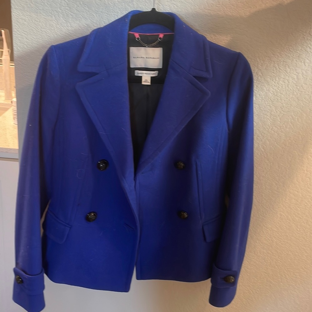 Banana republic blue pea coat